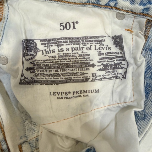 Levi's 501 ‘81 Stone Washed Cutoff Frayed Hem Jean Shorts red tab Big E 2010or18 - Picture 6 of 12